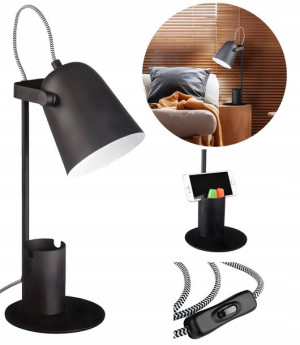 Kanlux Lampa Biurkowa Szkolna RAIBO E27 5W Czarna