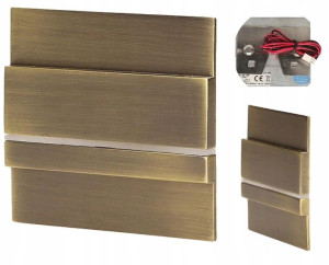 Oprawka Schodowa LED Halogen Ścienna 12V Mosiądz