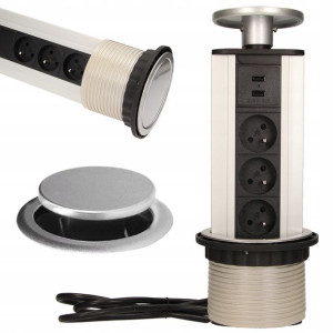 Gniazdo Wpuszczane w Blat z Ładowarką 2x USB 1,8m