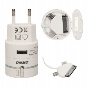 Ładowarka USB 3w1 Zwijany Kabel USB-C Apple micro