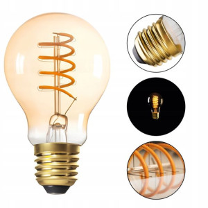 Żarówka Ozdobna Filament LED E27 4W=25W Super Warm