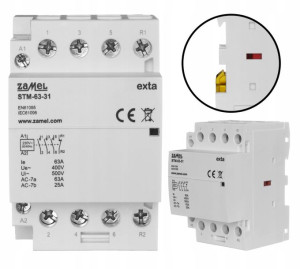 ZAMEL Stycznik Modułowy 63A Cewka 24V 3NO 1NC