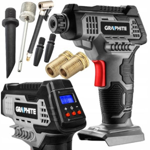 GRAPHITE Kompresor Akumulatorowy 18V + końcówki