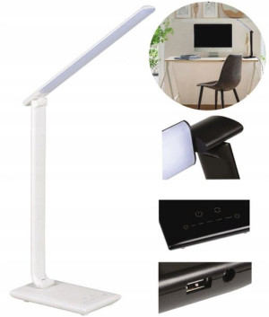 Kanlux Lampka LED Biurkowa Regulowana USB Biała