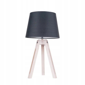 Lampa Stołowa Nocna Abażur Drewno TRIPOD SPOTLIGHT