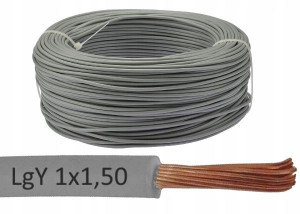 ZAMEL CET Przewód Kabel LgY 1x1,50 300/500V Szary