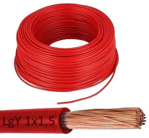 ZAMEL Przewód Kabel LgY 1x1,5 300/500V Czerwony