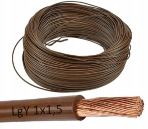 ZAMEL CET Przewód Kabel LgY 1x1,5 300/500 Brązowy