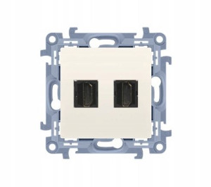 SIMON 10 Gniazdo HDMI Podwójne krem