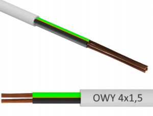Przewód Kabel OWY 4x1,5 linka elastyczna Biała