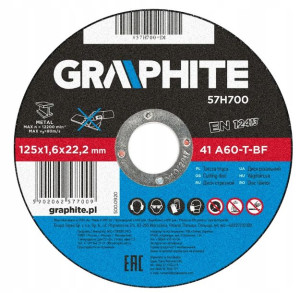 Graphite Tarcza Tnąca do Metalu 125 x 1,6 x 22,2mm