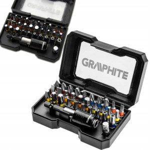 Graphite Zestaw Bitów do Wkrętarki Adapter 32szt