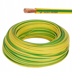 ZAMEL Przewód Kabel LgY1x2,50 300/500 Żół-zie 100m