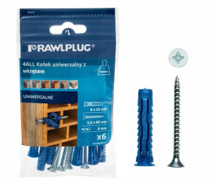 RAWLPLUG Kołki Kołek Uniwersalny z Wkrętem 6szt/op