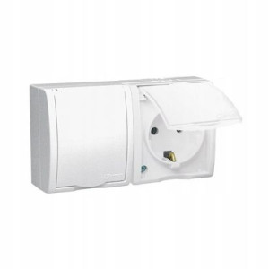 SIMON Aquarius Gniazdo x2 Schuko Przesłony IP54