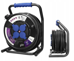 Przedłużacz Bębnowy Gniazdo 4x 30m Anti-Twist IP44