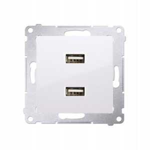 KONTAKT SIMON 54 Ładowarka 2x USB BIAŁY