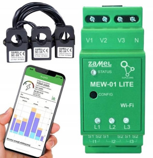 SUPLA Monitor Licznik Energii Elektrycznej WiFi 3F