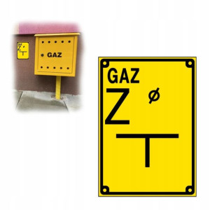Tabliczka Tablica Oznaczeniowa Znak GAZ Z 14x20cm
