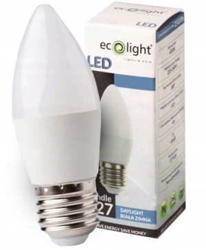 Żarówka LED Świeczka 5W E27 Zimna 6500K