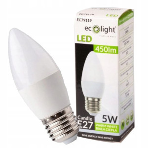 Żarówka LED Świeczka 5W E27 Ciepła 3000K