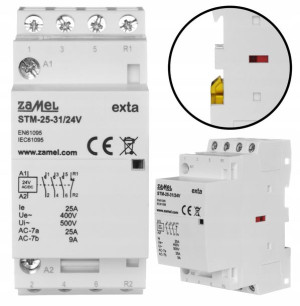 ZAMEL Stycznik Modułowy 25A Cewka 24V 3NO 1NC