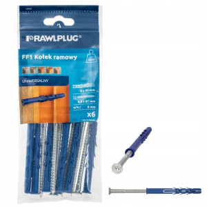 RAWLPLUG Kołki Kołek Ramowy lejek 8x80mm 6szt/opak