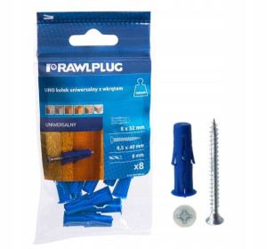 RAWLPLUG UNO Kołek Uniwersalny z Wkrętem FI ⌀ 8mm