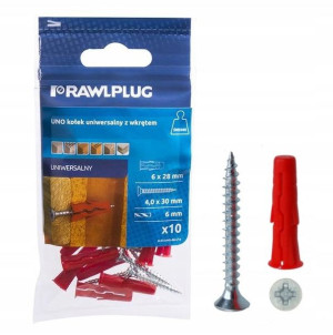 RAWLPLUG UNO Kołek Uniwersalny z Wkrętem FI ⌀ 6mm