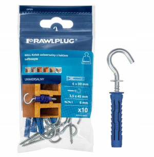 RAWLPLUG Kołek z Hakiem Sufitowym 6x30mm 10szt/opa