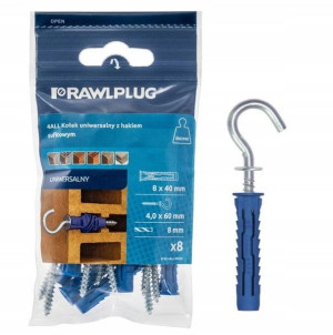 RAWLPLUG Kołek z Hakiem Sufitowym 8x40mm 8szt/opak