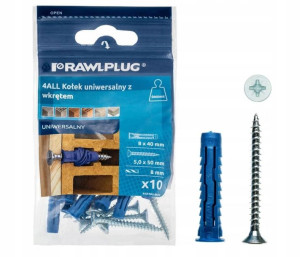 RAWLPLUG Kołki Kołek Uniwersalny z Wkrętem 10szt