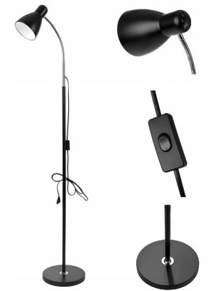 Lampa Stojąca Podłogowa LAR Czarna 20W LED E27 155