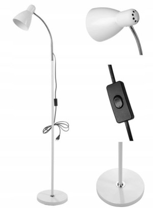Lampa Stojąca Podłogowa LAR Biała 20W LED E27 155