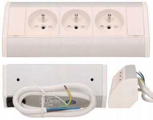 Listwa Gniazdo Meblowe Podszafkowe 3x2P+Z 9001/W-G