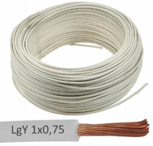 ZAMEL CET Przewód Kabel LgY 1x0,75 300/500 Biały
