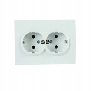 LOGI Gniazdo x2 Schuko z Ramką Białe KANLUX 25095