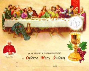 Pamiątka I Komunii Świętej - Ostatnia Wieczerza
