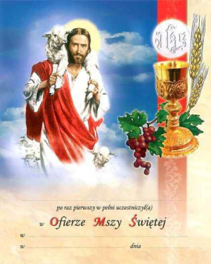 Pamiątka I Komunii Świętej - Dobry Pasterz