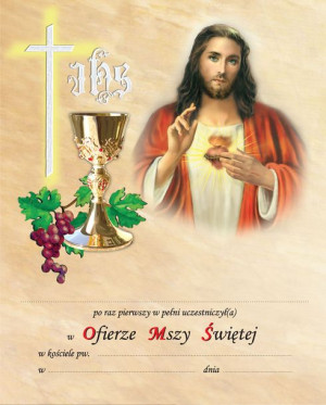 Pamiątka I Komunii Świętej - Serce Jezusa
