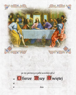Pamiątka I Komunii Świętej - Ostatnia Wieczerza