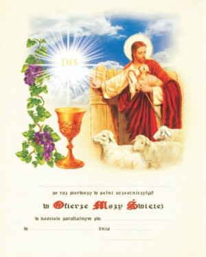Pamiątka I Komunii Świętej - Dobry Pasterz