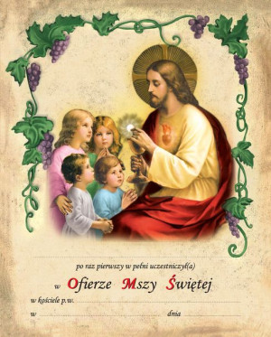 Pamiątka I Komunii Świętej - Eucharystia
