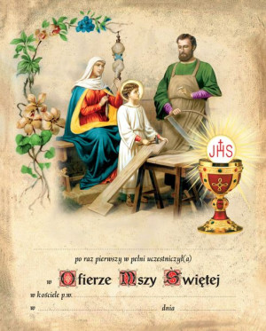 Pamiątka I Komunii Świętej - Święta Rodzina