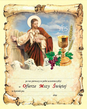 Pamiątka I Komunii Świętej - Dobry Pasterz