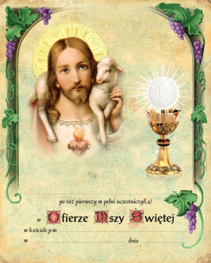Pamiątka I Komunii Świętej - Dobry Pasterz