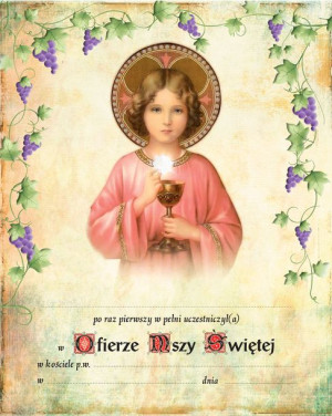 Pamiątka I Komunii Świętej - Eucharystia