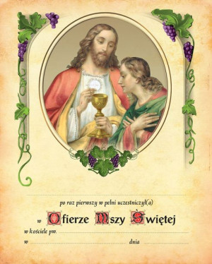 Pamiątka I Komunii Świętej - Eucharystia