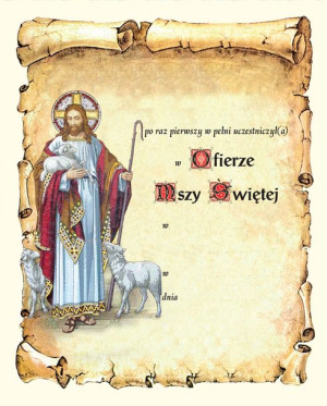Pamiątka I Komunii Świętej - Dobry Pasterz