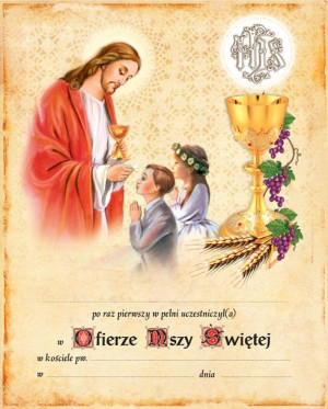 Pamiątka I Komunii Świętej - Eucharystia